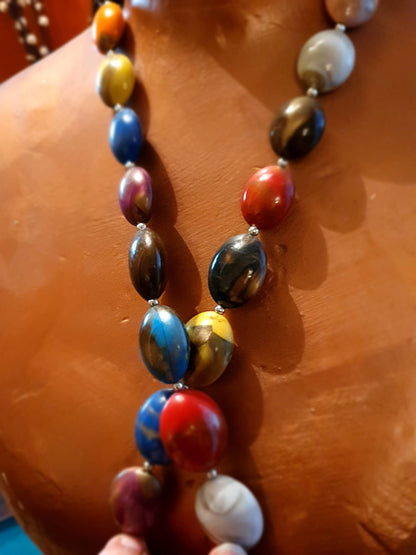 Vintage 90's Statement Necklace Multi-coloured Beaded Chunky