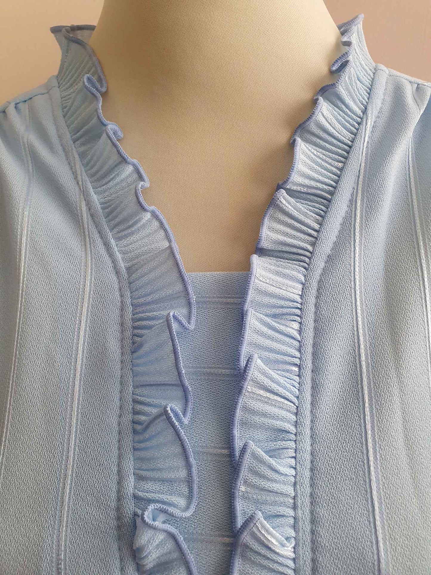 Vintage 1970s Pale Blue Pleated Day Dress - English Classics Size 14