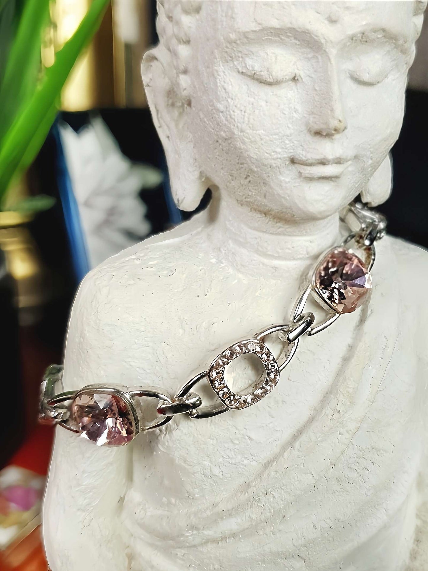 Vintage 90s Pink Rhinestone Bracelet