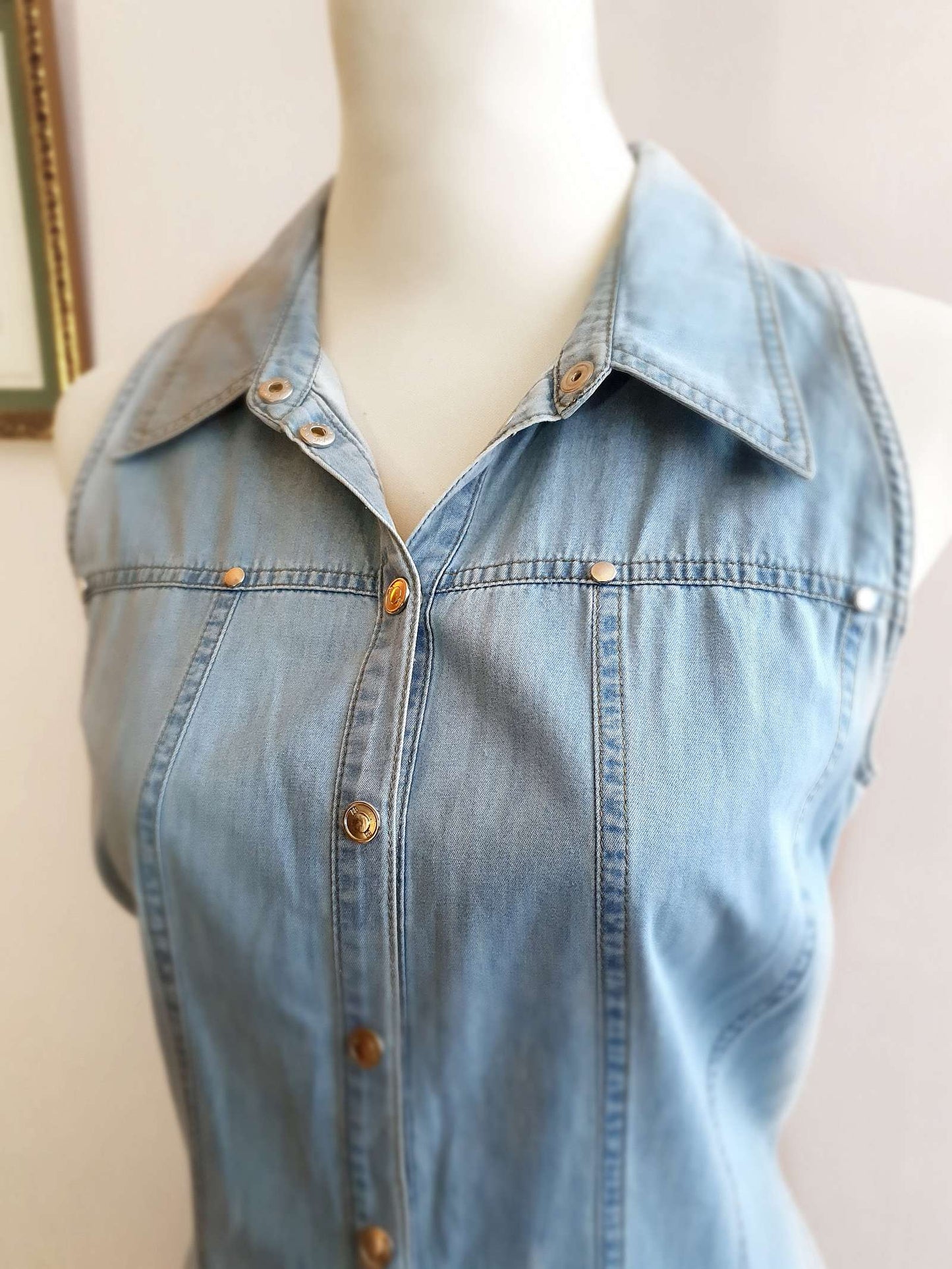 Vintage Betty Barclay Denim Day Dress - Size 16