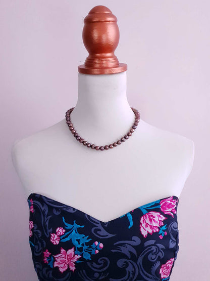 Pre-Loved Chocolate Brown Japanese Freshwater Pearl Necklace