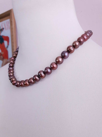 Pre-Loved Chocolate Brown Japanese Freshwater Pearl Necklace