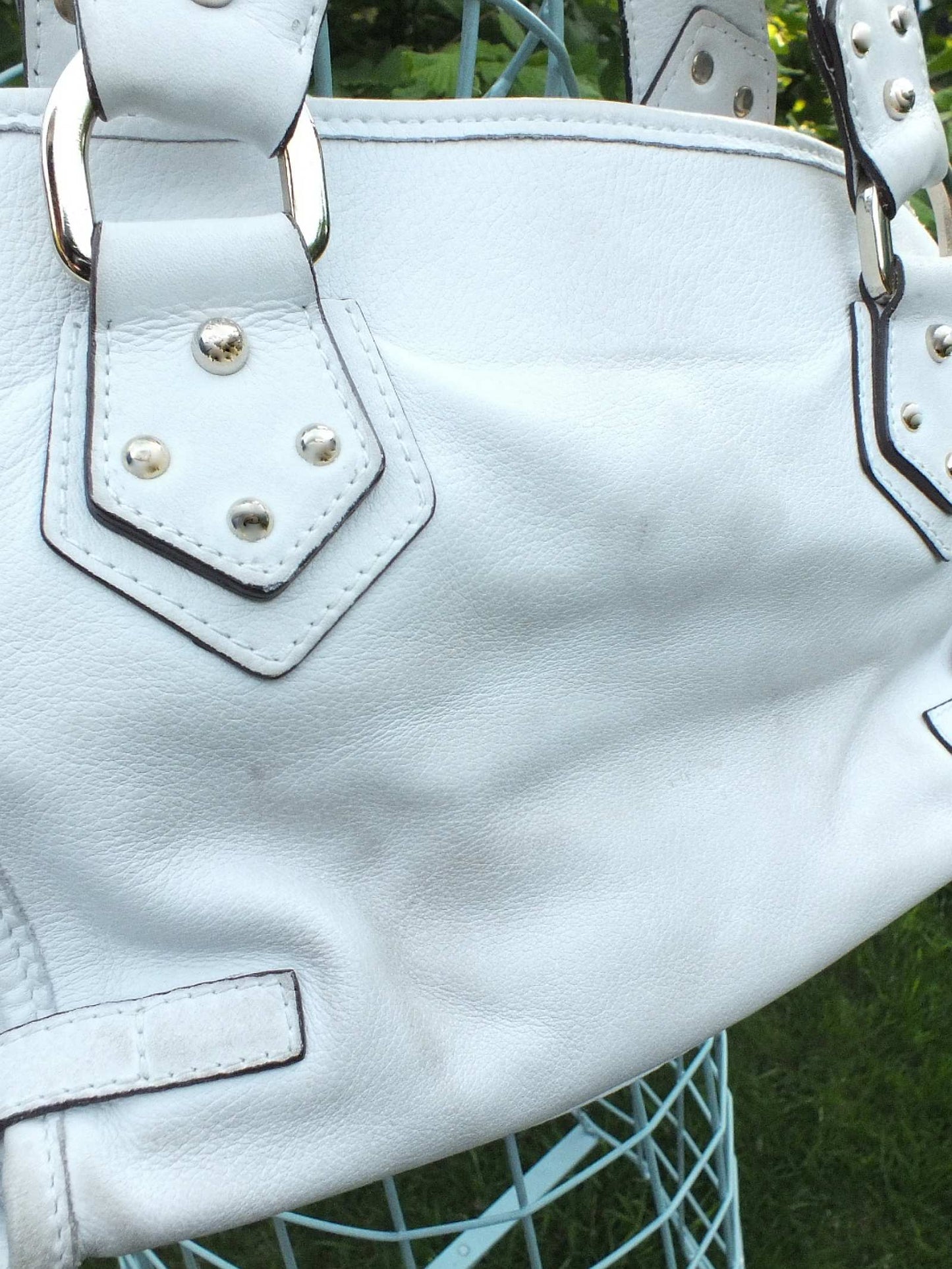 English Classics - Pre-Loved Luella White Leather Handbag Tote Shoulder Bag