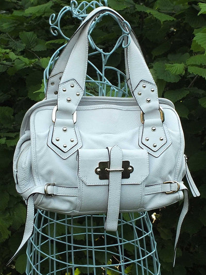 English Classics - Pre-Loved Luella White Leather Handbag Tote Shoulder Bag