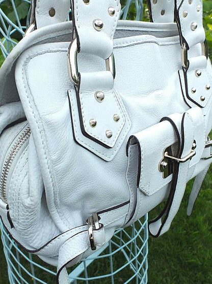 English Classics - Pre-Loved Luella White Leather Handbag Tote Shoulder Bag