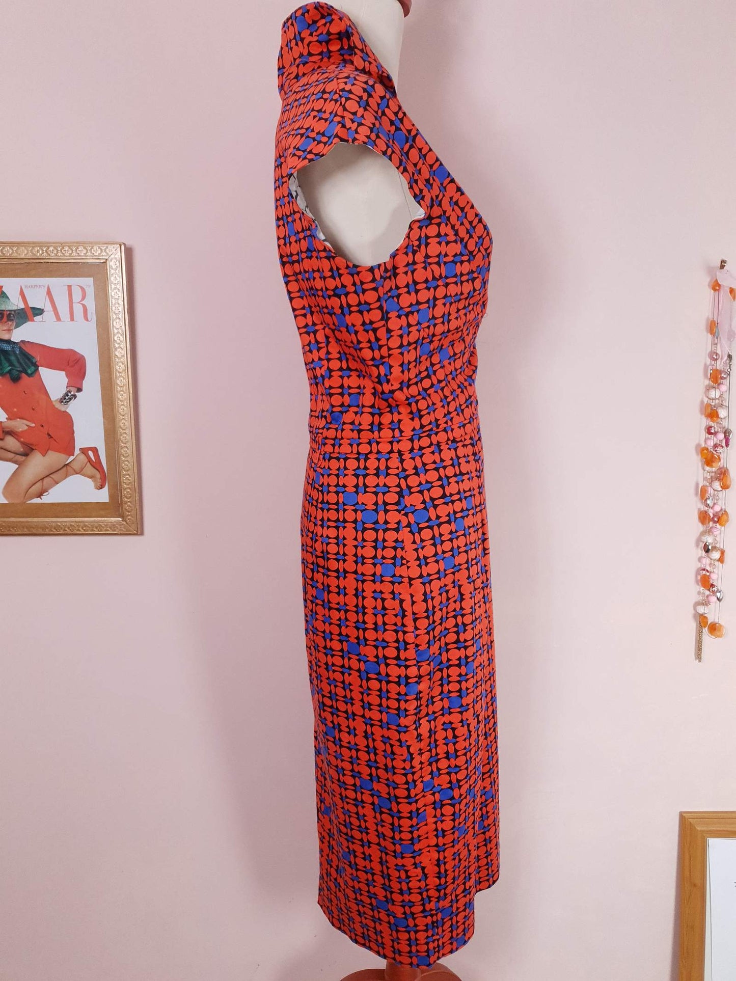 Pre-Loved Orange and Blue Samantha Sung Dress - Size 14