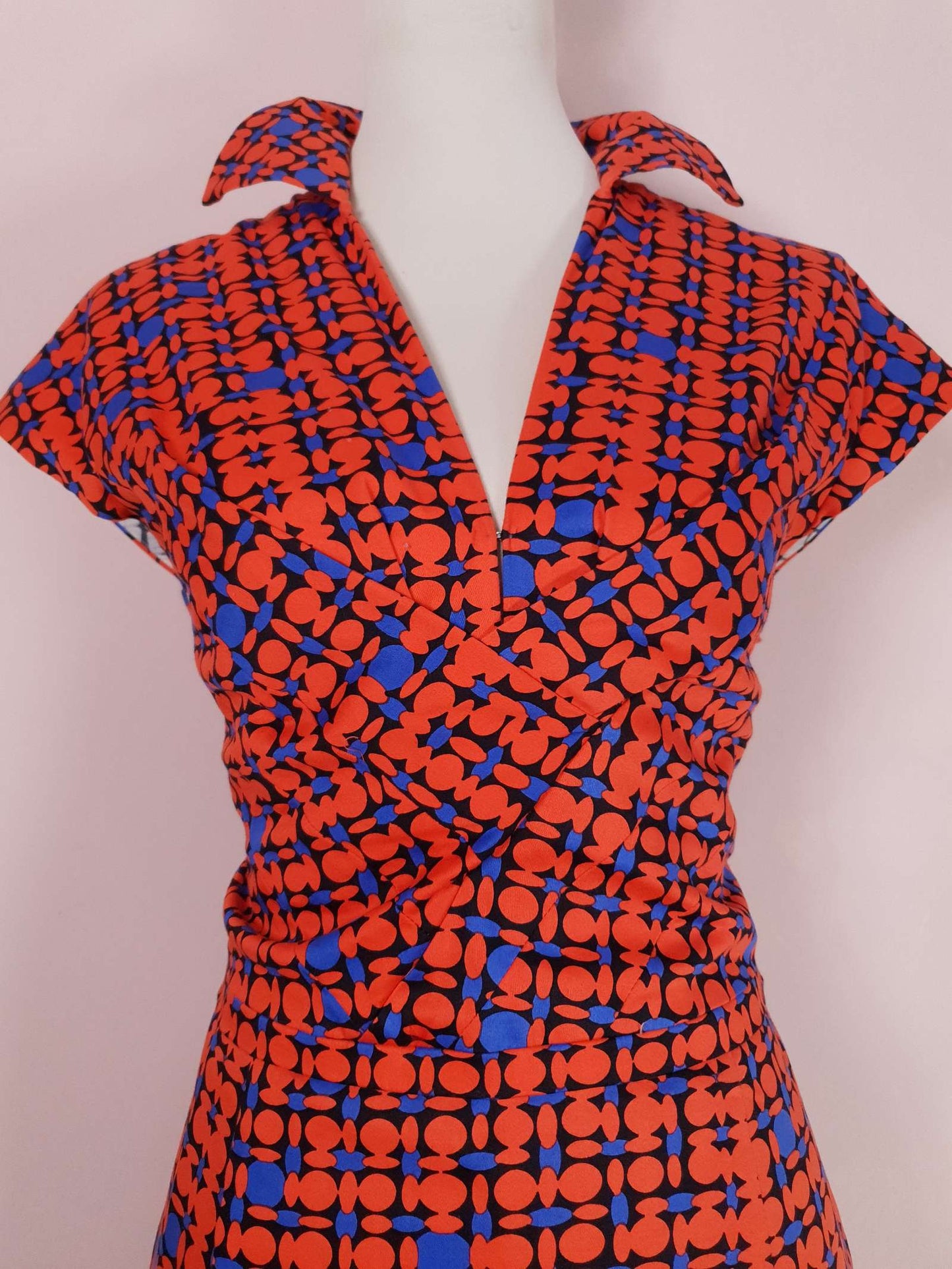 Pre-Loved Orange and Blue Samantha Sung Dress - Size 14