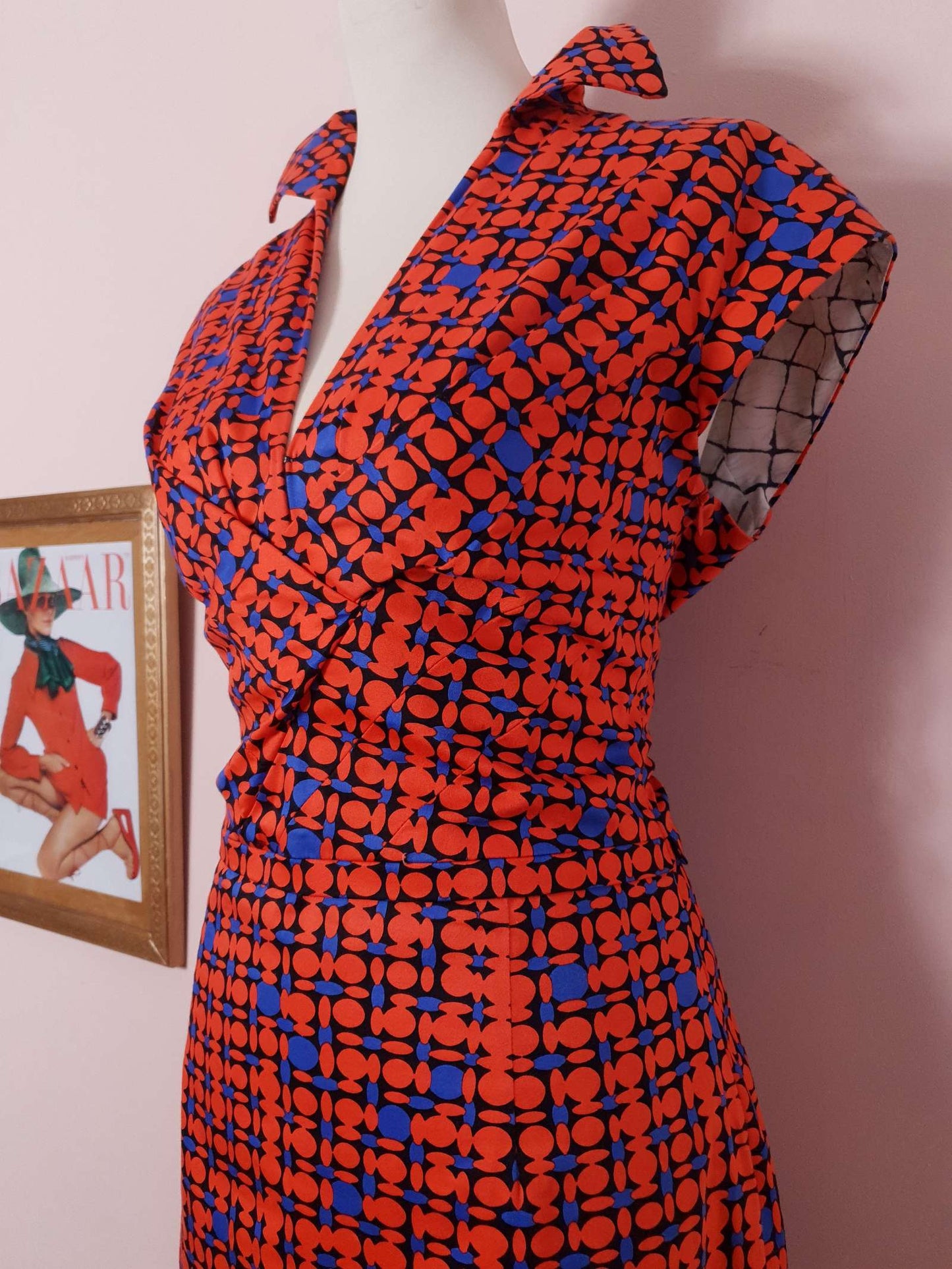 Pre-Loved Orange and Blue Samantha Sung Dress - Size 14