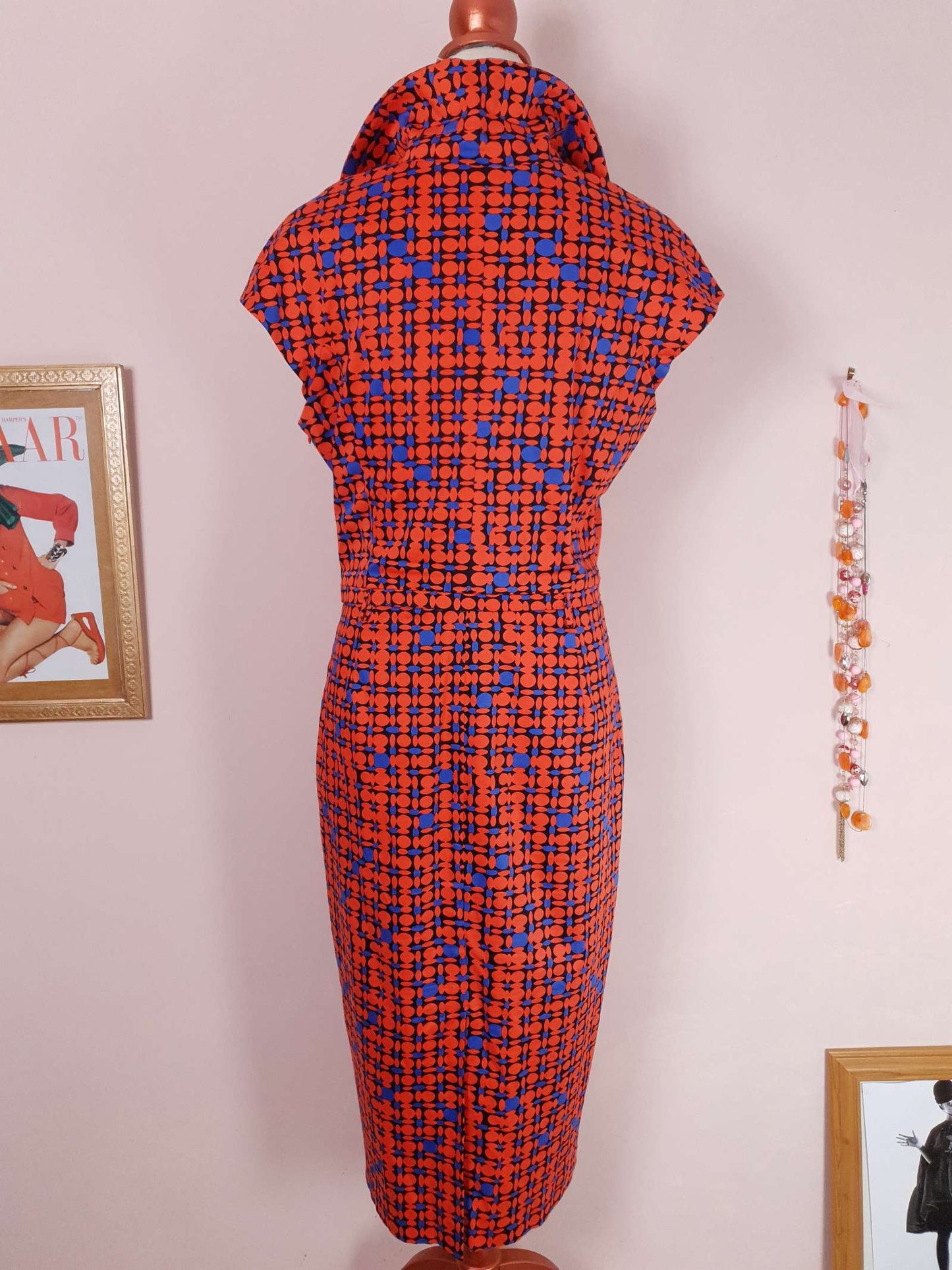 Pre-Loved Orange and Blue Samantha Sung Dress - Size 14