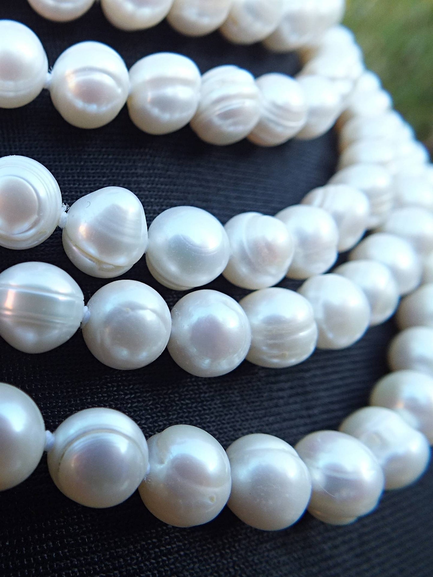 Vintage White Pearl Necklace 50" - Genuine Freshwater Pearls Flapper