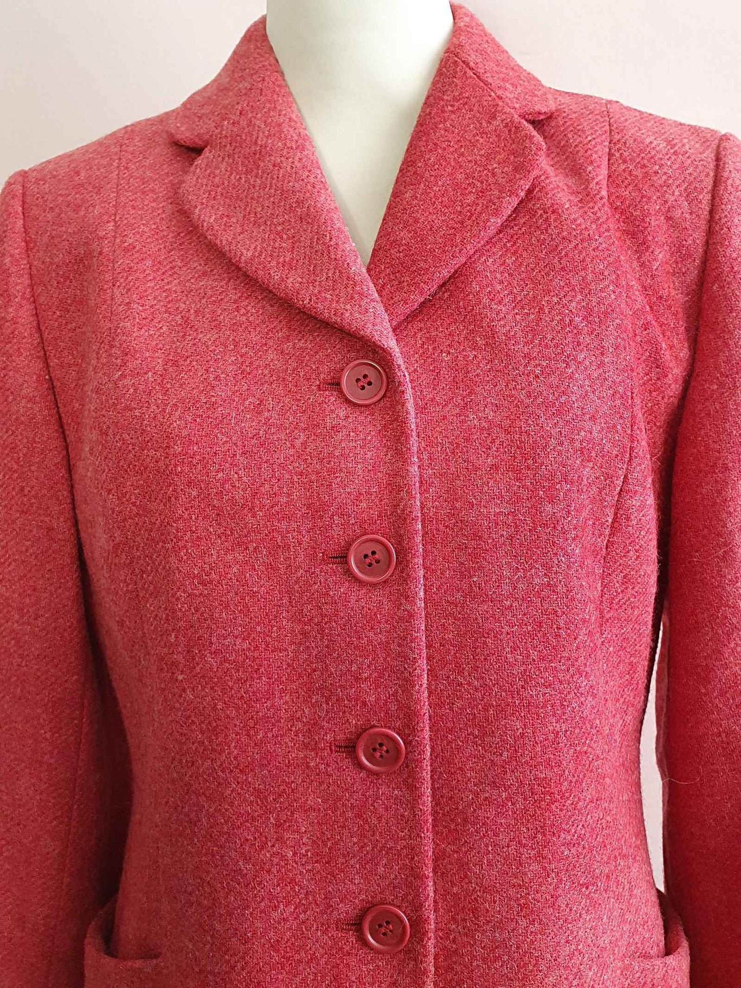 English Classics - Vintage Laura Ashley Pink Wool Tweed Jacket - Size 14