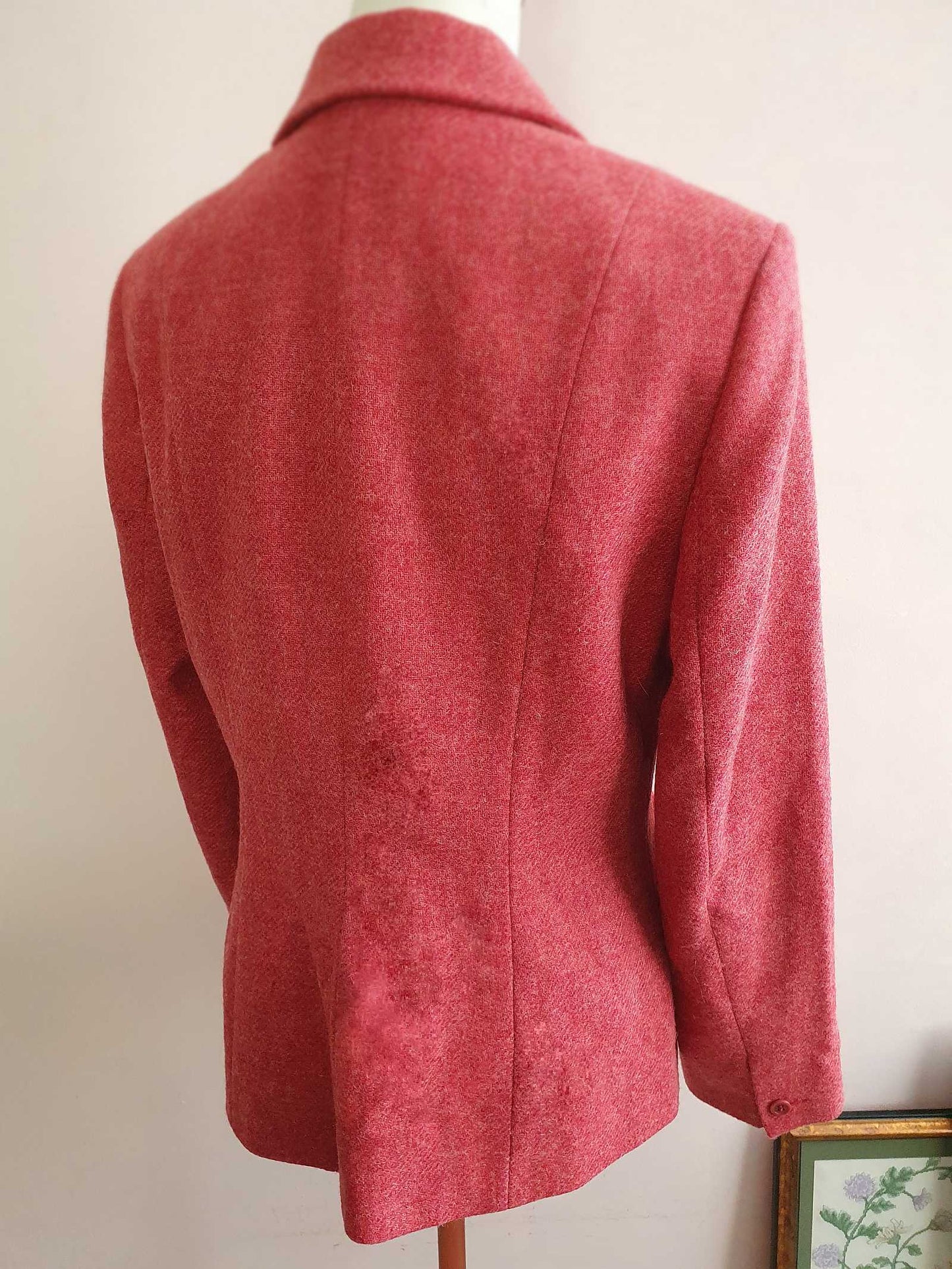 English Classics - Vintage Laura Ashley Pink Wool Tweed Jacket - Size 14