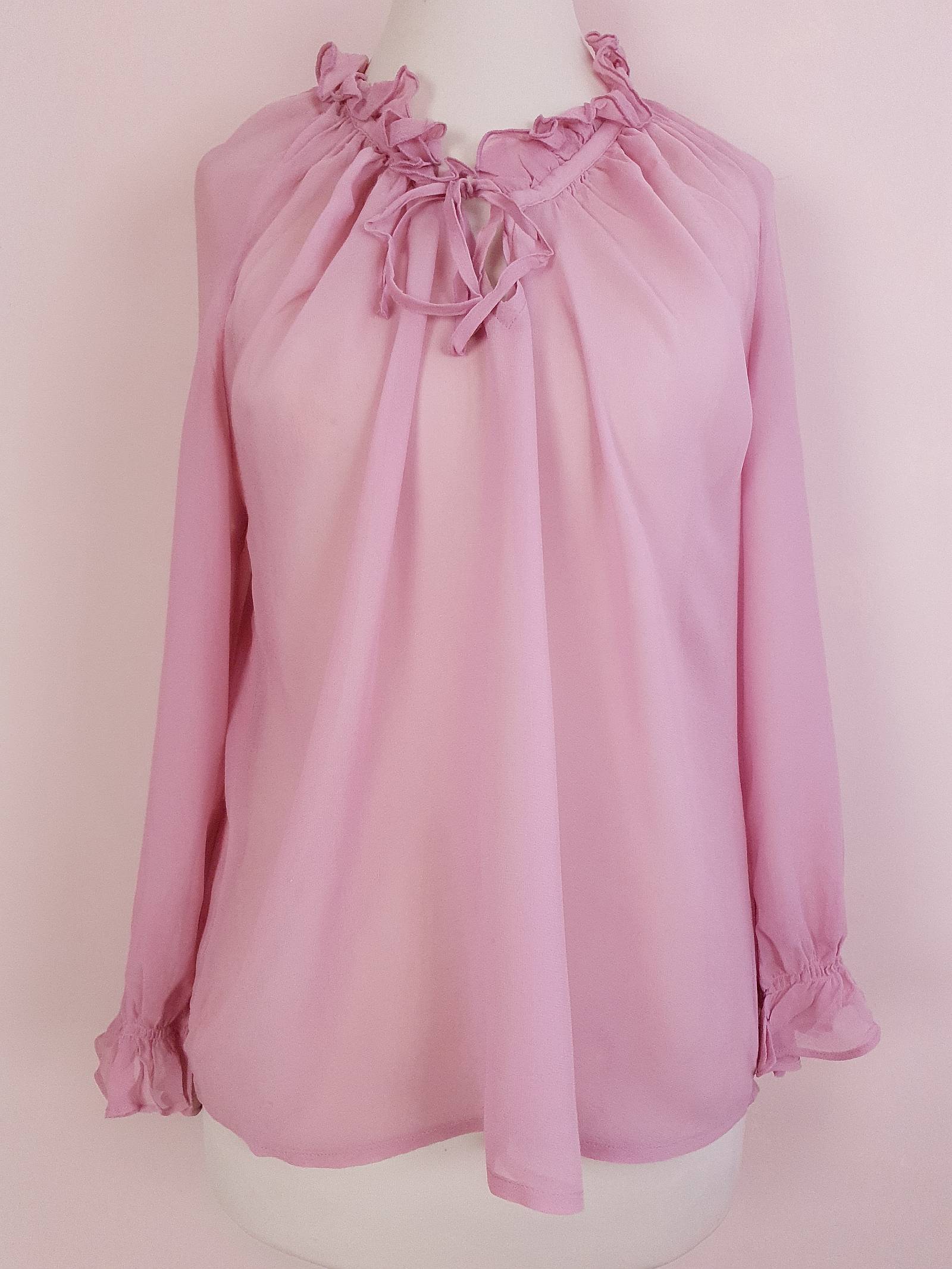 Vintage 90s Pink Silk Laura Ashley Blouse Shirt Top Size 12 Jardin Vintage