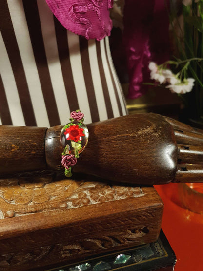 Vintage Lucite Floral  Boho Bracelet Y2K Bohemian Flower