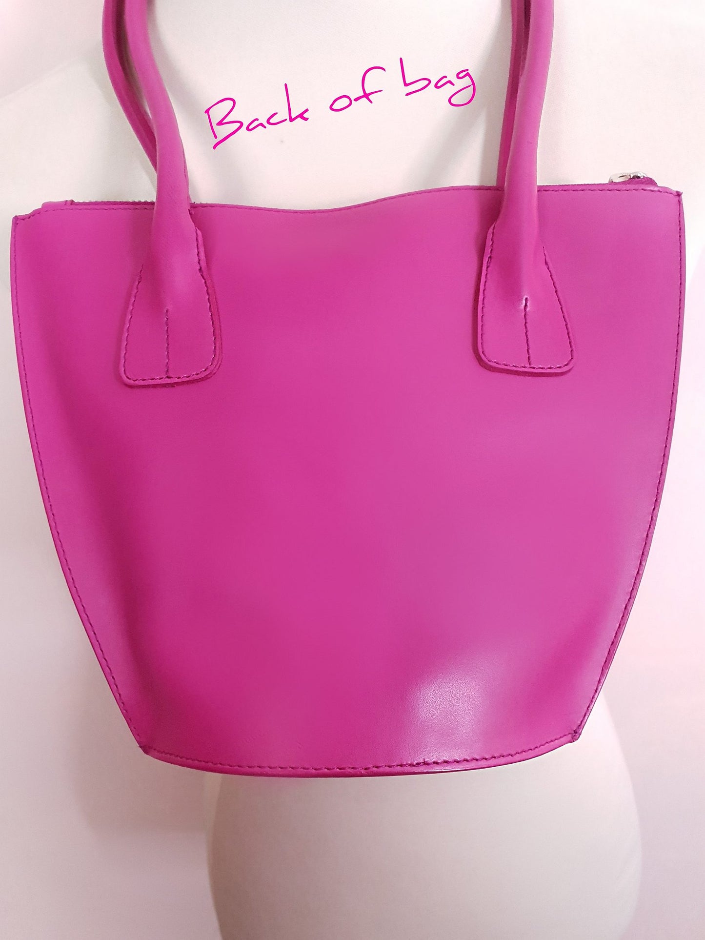 Cute Y2K Pre-Loved Furla Cerise Pink Leather Shoulder Bucket Bag