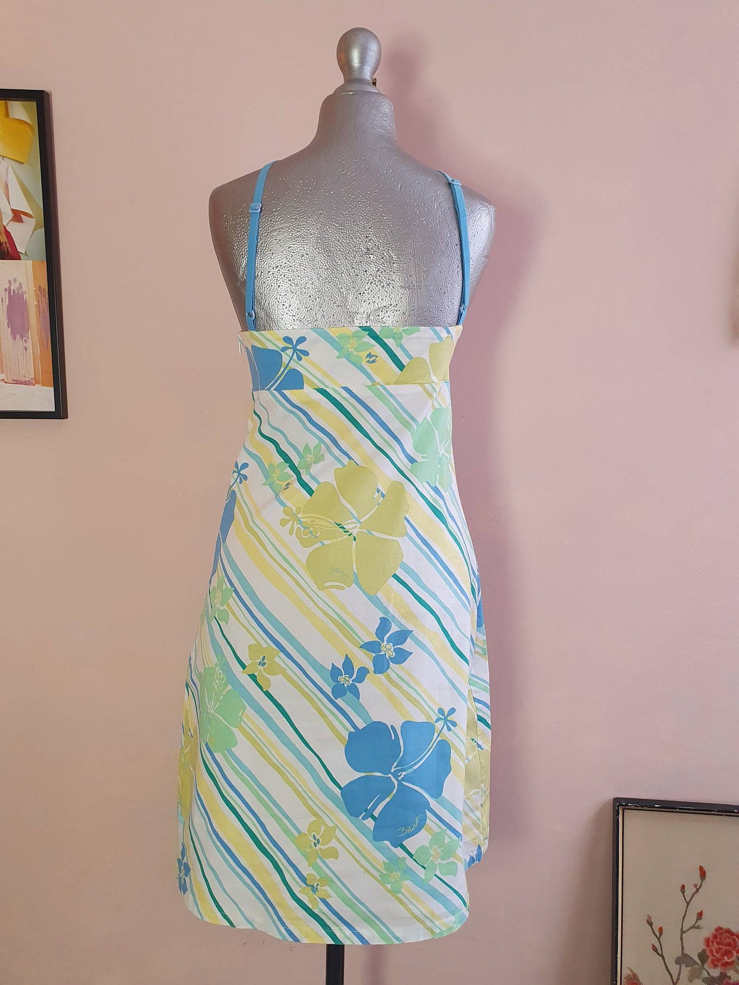 Vintage 90s Summer Dress Billabong Floral Surfer Girl Sundress Cotton - Size 10