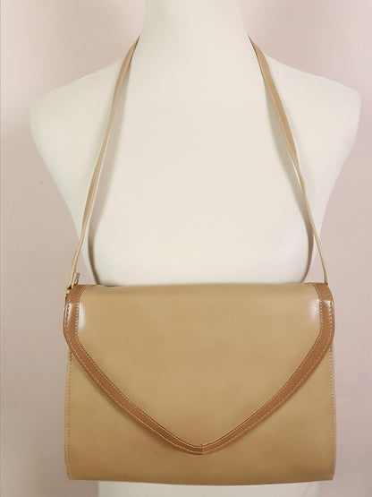 Vintage 1970s Tan Brown Shoulder Bag Handbag