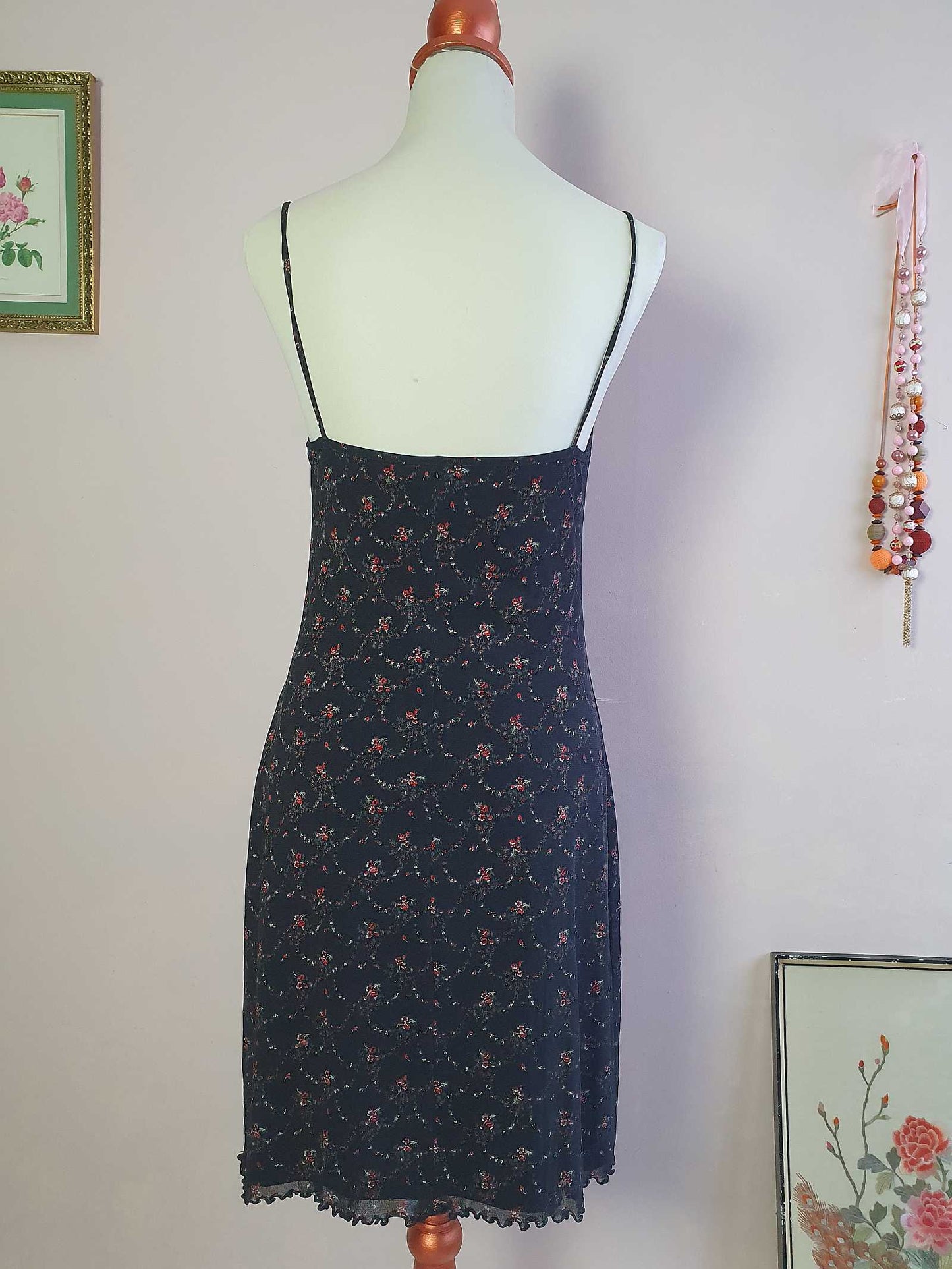 Vintage 90s Pretty Floral Party Dress - Size 14